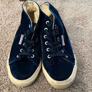 Superga Blue Velvet Shoes